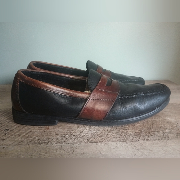 Sperry Mens Leather Penny Loafers 10.5 Black Brown Business Academia Old Money - Picture 2 of 11